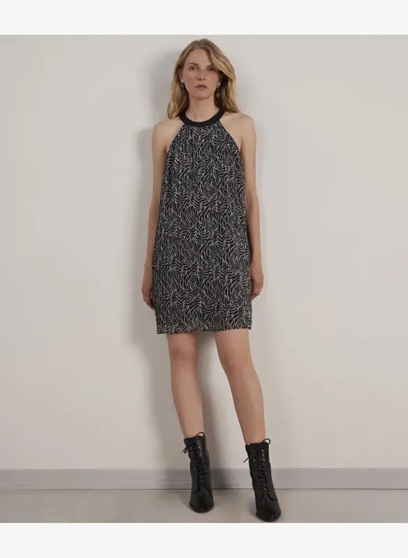 Yargıcı Ecru Knee Length Women's Dress 23KKEL7010X - YARGICI