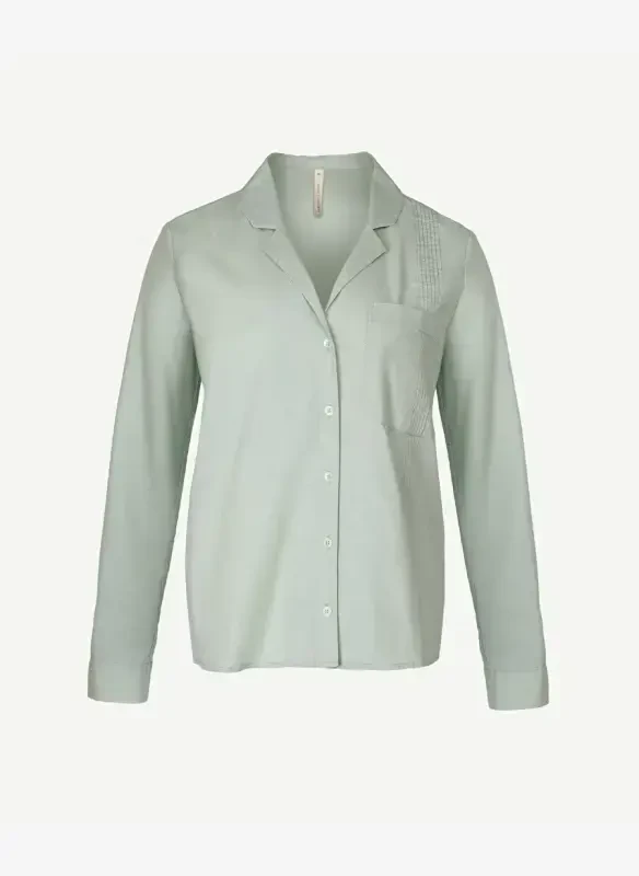 Yargıcı Normal Plain Collar Aquamarine Women's Shirt 23KKGM6006X - 4
