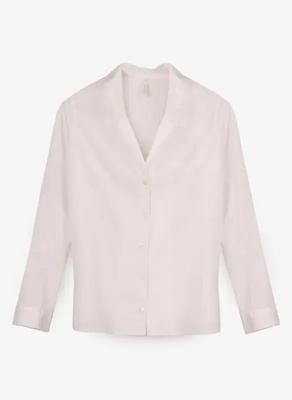 Yargıcı Normal Plain Collar Off White Women's Shirt 23KKGM6006X - 5