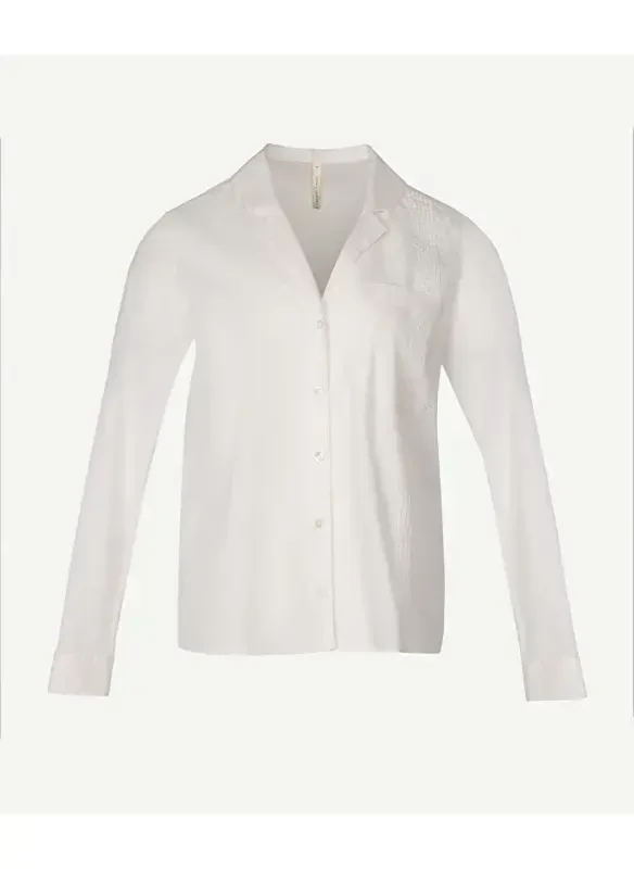 Yargıcı Normal Plain Collar Off White Women's Shirt 23KKGM6006X - 3
