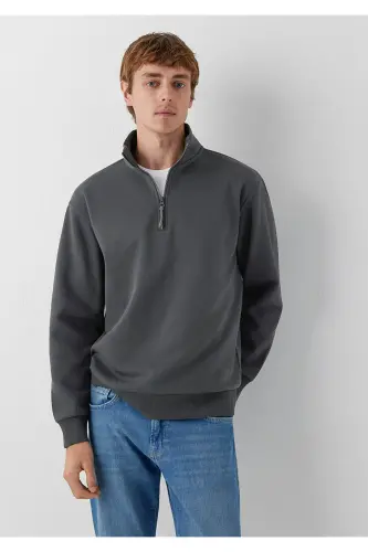 Yarı Fermuarlı Antrasit Basic Sweatshirt 0S10278-91268 - Antrasit - 1