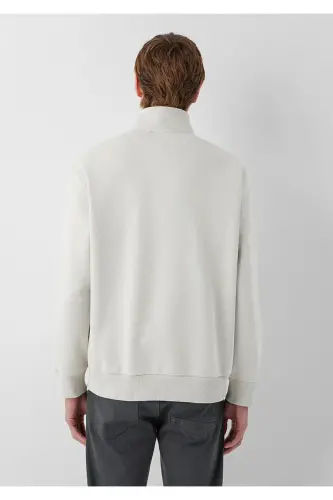 Yarı Fermuarlı Bej Basic Sweatshirt 0S10278-70144 - Bej - 5