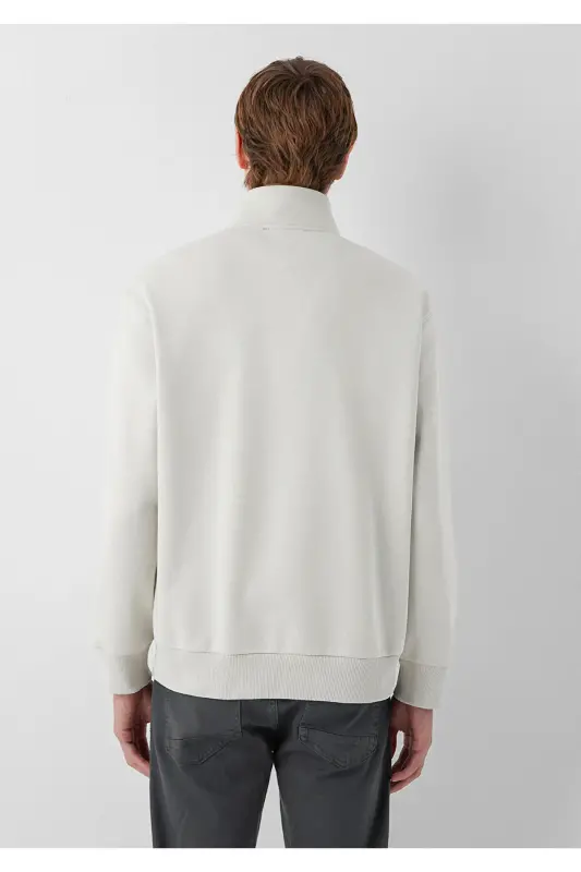 Yarı Fermuarlı Bej Basic Sweatshirt 0S10278-70144 - Bej - 5