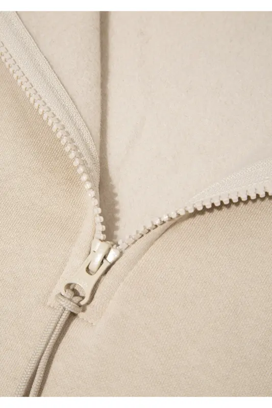 Yarı Fermuarlı Ekru Sweatshirt 0S10278-70004-Ekru - 7