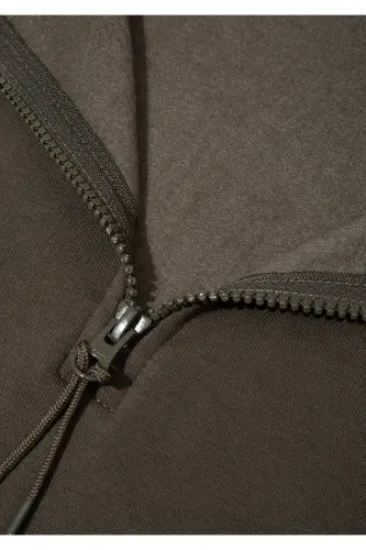 Yarı Fermuarlı Haki Basic Sweatshirt 0S10278-71553 - Yeşil - 7