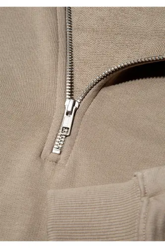 Yarı Fermuarlı Kahverengi Basic Sweatshirt 1S10143-80656 - Kahverengi-80656 - 7