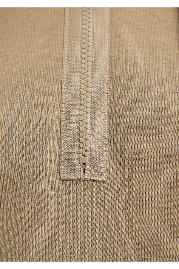 Yarı Fermuarlı Kahverengi Sweatshirt 0s10099-71819 - 6