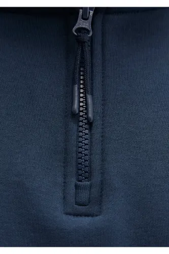 Yarı Fermuarlı Lacivert Basic Sweatshirt 0S10278-70490-Lacivert - 8