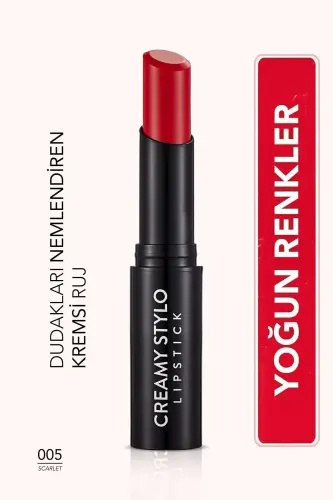 Yarı Parlak Stick Ruj- Creamy Stylo Lipstick -005 Scarlet-8682536013659-005 SCARLET - 1