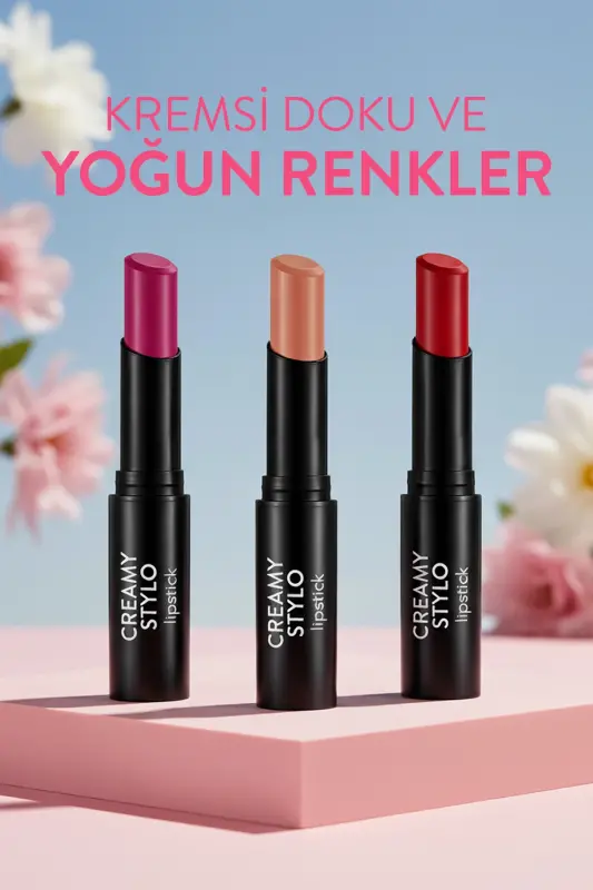 Yarı Parlak Stick Ruj- Creamy Stylo Lipstick -012 Rosewood-8682536013727 - 012 ROSEWOOD - 4