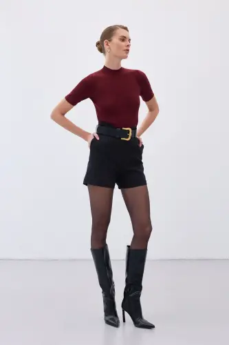 Yarım Balıkçı Triko - Bordo-Bordo - 3