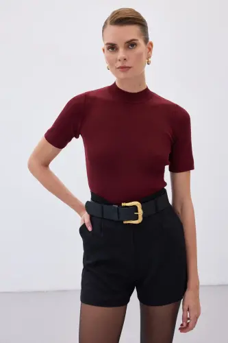 Yarım Balıkçı Triko - Bordo - Bordo - 4