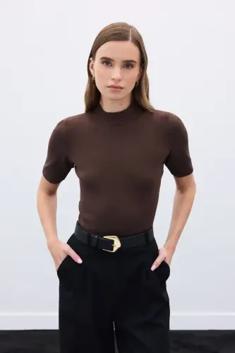 Yarım Balıkçı Triko - Kahve-KAHVE - SATEEN (1)