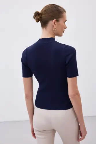 Yarım Balıkçı Triko - Lacivert-LACİVERT - 6