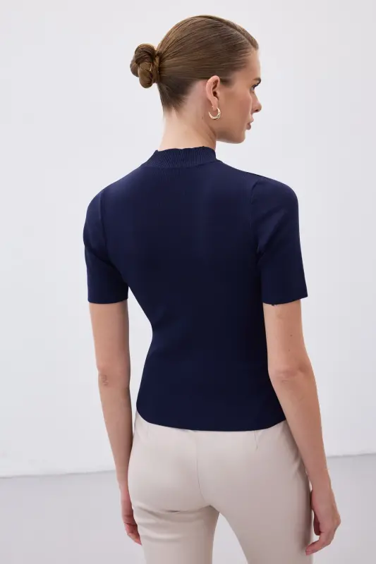 Yarım Balıkçı Triko - Lacivert-LACİVERT - 6