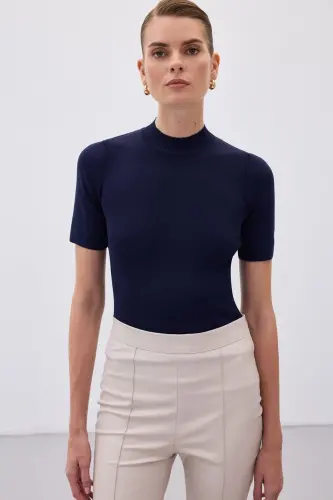 Yarım Balıkçı Triko - Lacivert-LACİVERT - SATEEN (1)