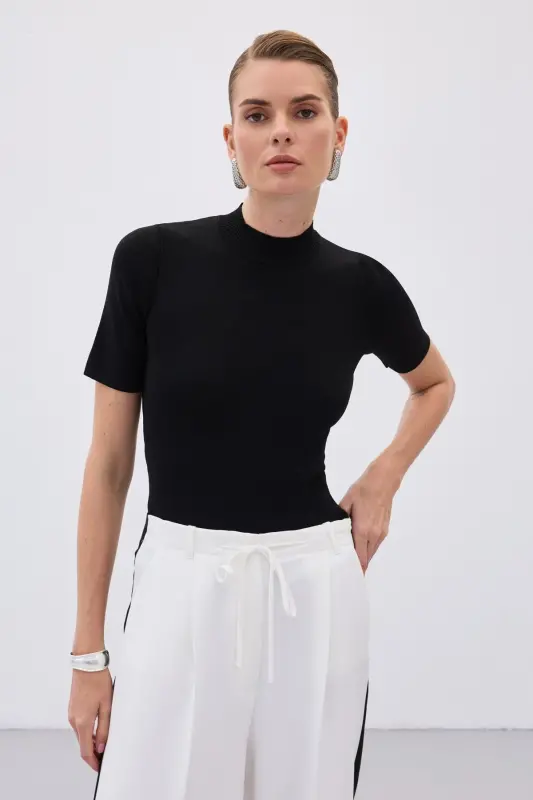 Yarım Balıkçı Triko - Siyah-SİYAH - 5