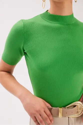 Yarım Balıkçı Triko - Yeşil-YEŞİL - 5