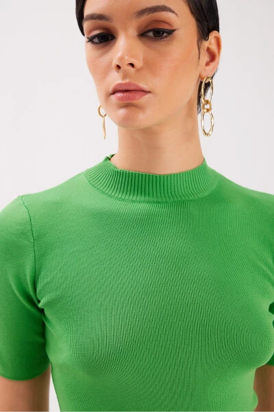 Yarım Balıkçı Triko - Yeşil-YEŞİL - 3