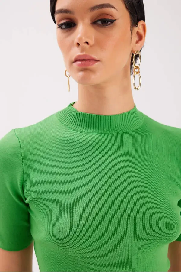 Yarım Balıkçı Triko - Yeşil-YEŞİL - 3