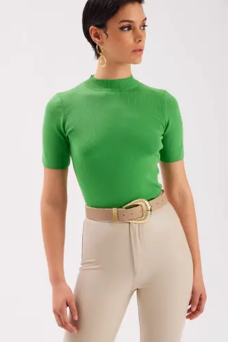 Yarım Balıkçı Triko - Yeşil-YEŞİL 