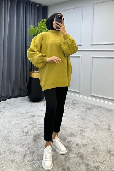 Yarim bo'yinli triko kozok Ya'go'y yeшил - 4