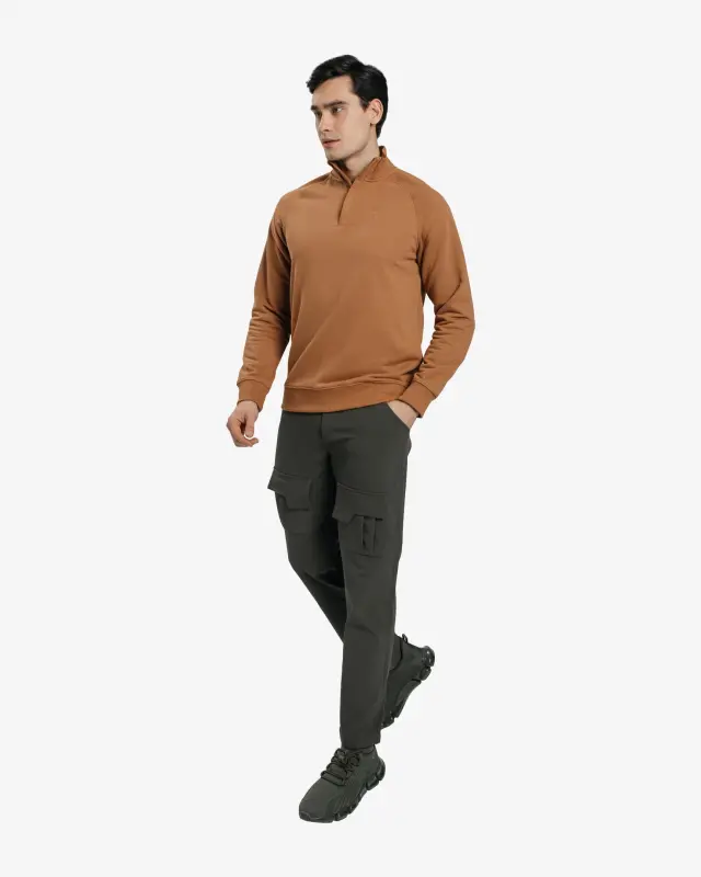 Half-zip Sweatshirt - CHOCOLATE - 3