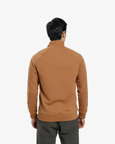 Yarım Fermuarlı Sweatshirt - ÇİKOLATA - 3