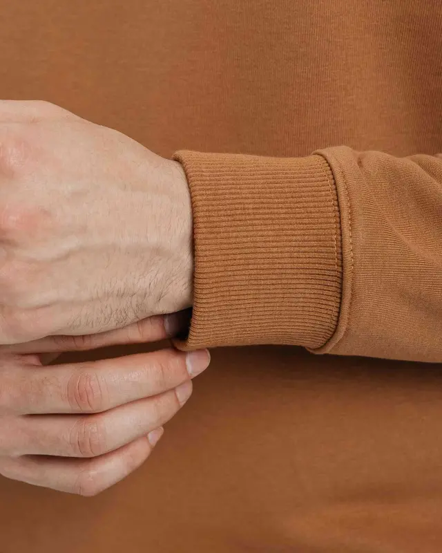 Yarım Fermuarlı Sweatshirt - ÇİKOLATA - 8