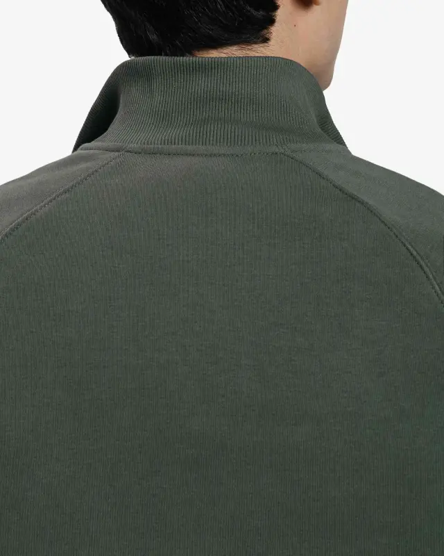 Yarım Fermuarlı Sweatshirt - KOYU HAKİ - 6