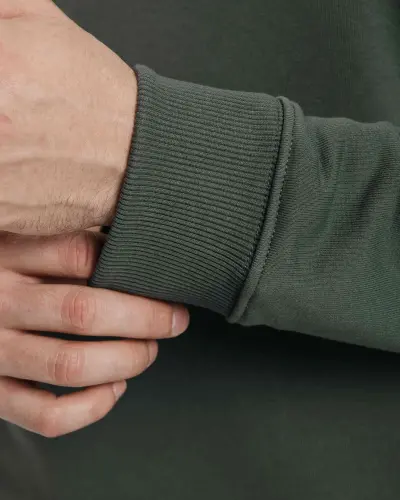 Yarım Fermuarlı Sweatshirt - KOYU HAKİ - 10