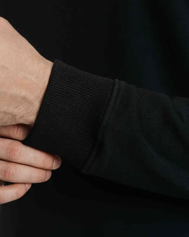 Yarım Fermuarlı Sweatshirt - SİYAH - 3