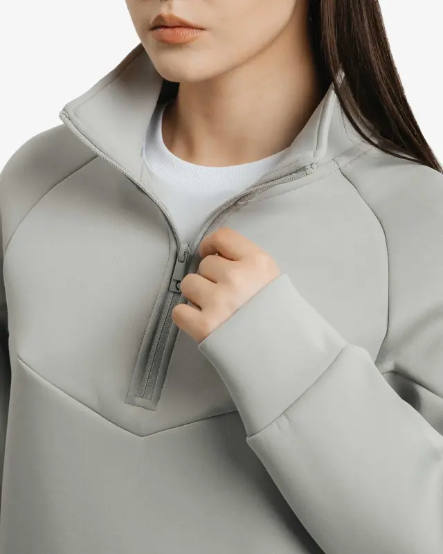 Yarim fermuarli sweatshirt va kargo shimlar to'plami - TO'Q DENGIZ YASHIL RANGI - 8