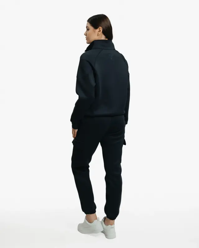 Set of sweatshirt half-zip and cargo pants - BLACK - 10