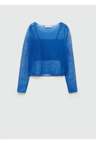 Yarim shaffof kozok kombinatsiya bluzasi - 3