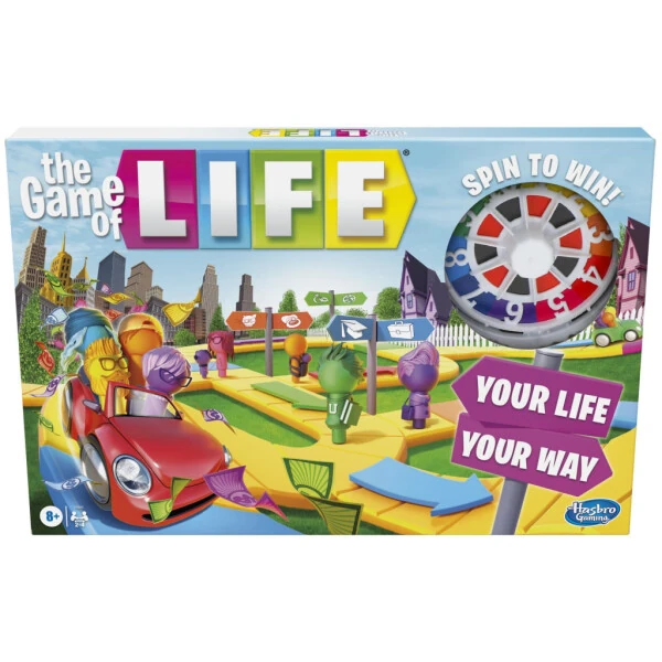 The Game of Life Game, Family Board Game, For Ages 8+, Pegs Come In 6 Colors - THE GAME OF LIFE