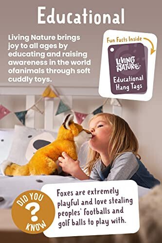 Living Nature German Shepherd Stuffed Animal | Fluffy Dog Animal | Soft Toy for Kids | 8 inches - 3