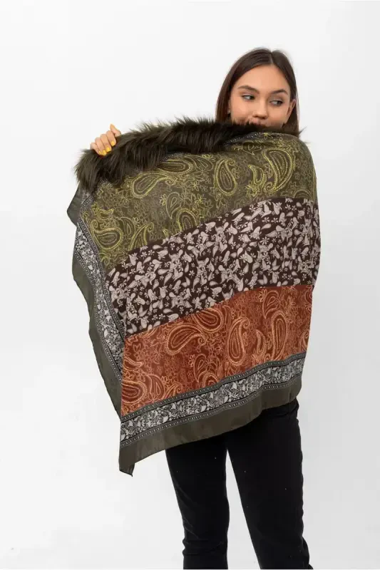 Yashil pancho naqshli ro'mol NW11188-3 - 4