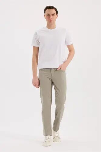 Yashil Slim Fit 5 cho'ntakli sport to'qimachilik shim 