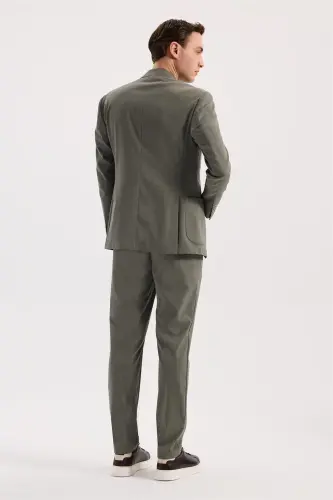 Yashil Slim Fit Mono Yoqa Egiluvchan Sport Kurtka - 4