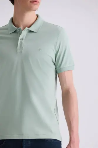 Yashil Slim Fit Polo Yaka Futbolka - 4
