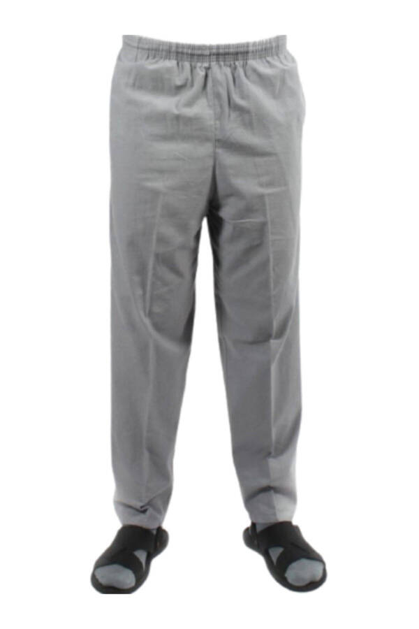 Yasir Linen Grey Men's Trousers Hajj Umrah Pants - 1