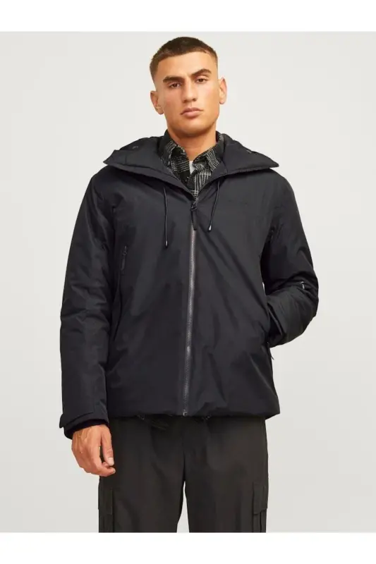 Padded Shell Jacket Su Soğuk Geçirmez Siyah Erkek Mont - Black Padded - 1
