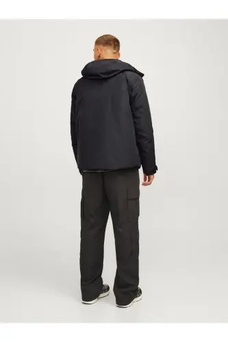 Padded Shell Jacket Su Soğuk Geçirmez Siyah Erkek Mont - Black Padded - 3