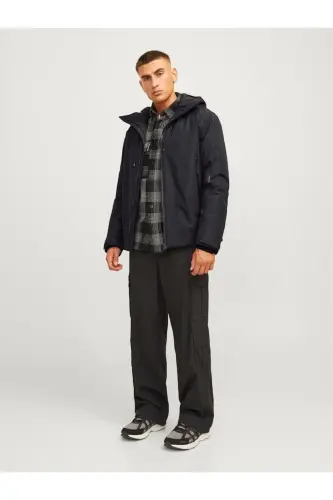 Padded Shell Jacket Su Soğuk Geçirmez Siyah Erkek Mont - Black Padded - 4