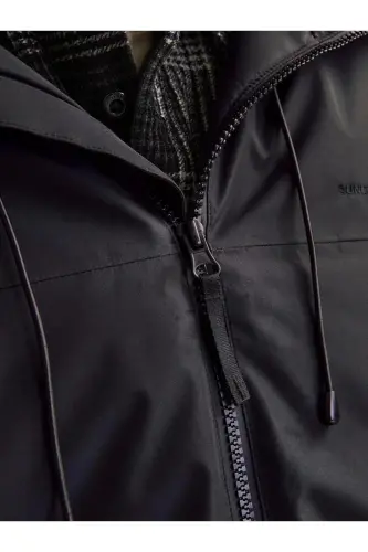 Padded Shell Jacket Su Soğuk Geçirmez Siyah Erkek Mont - Black Padded - 5