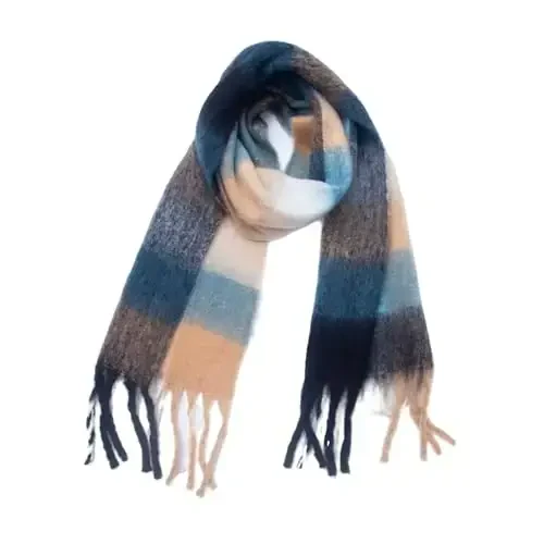 Yatemiole Women's CasModazoneere Big Coloured Checked Scarf Winter Warm Wrap Scarf - 1