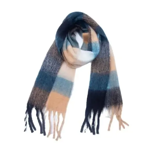 Yatemiole Women's CasModazoneere Big Coloured Checked Scarf Winter Warm Wrap Scarf 