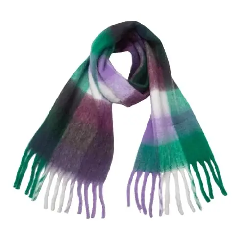 Yatemiole Women's CasModazoneere Big Coloured Checked Scarf Winter Warm Wrap Scarf - 7