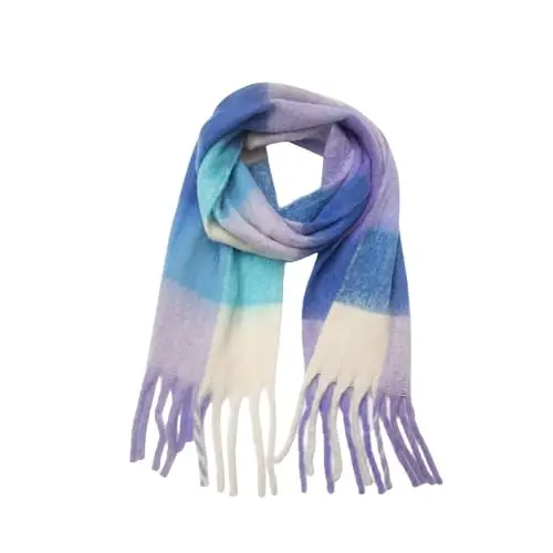 Yatemiole Women's CasModazoneere Big Coloured Checked Scarf Winter Warm Wrap Scarf 